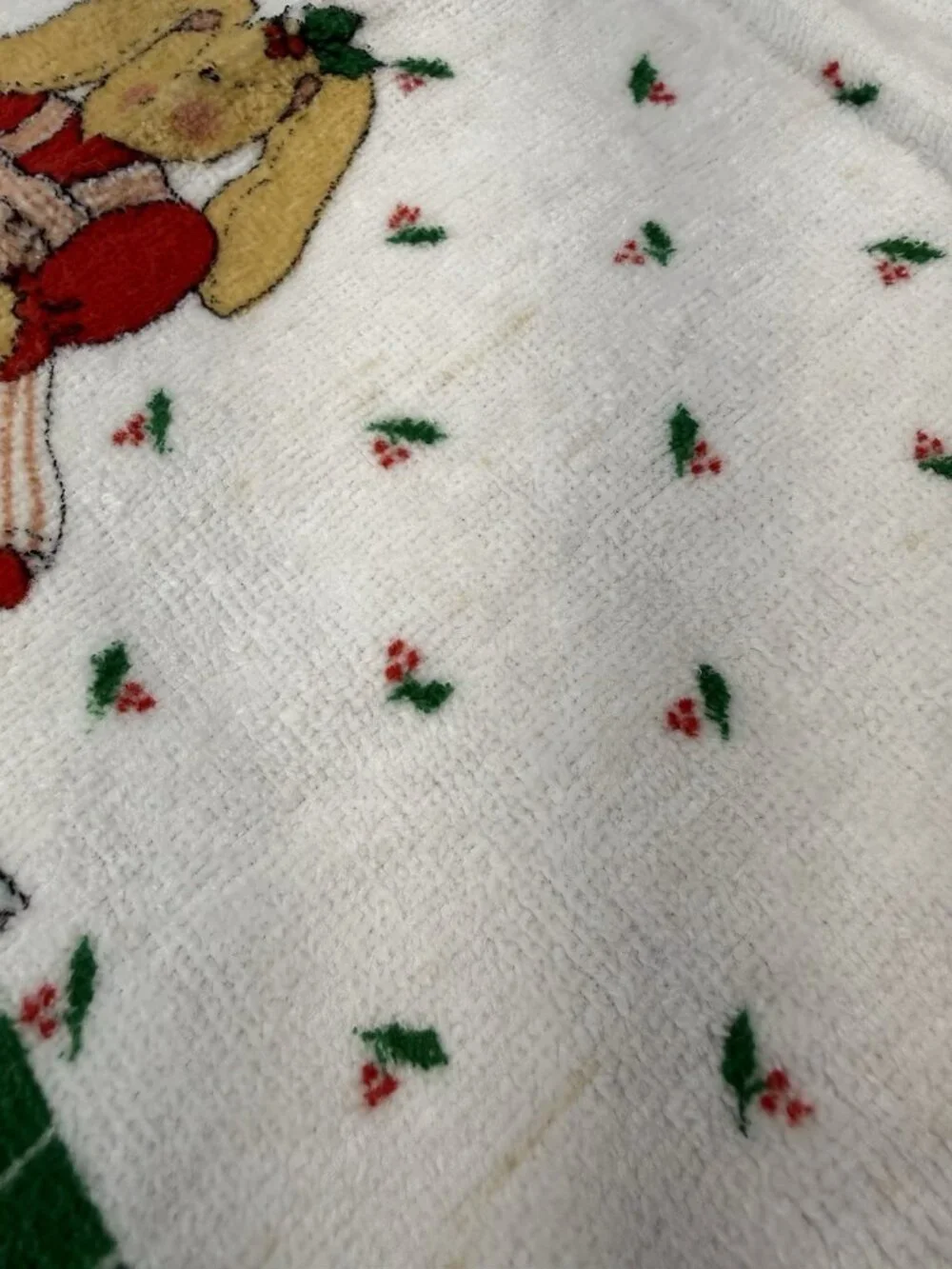 Vintage 90s B&D Royal Terry Kitchen Towel Country Christmas Goose Bunny Rabbit